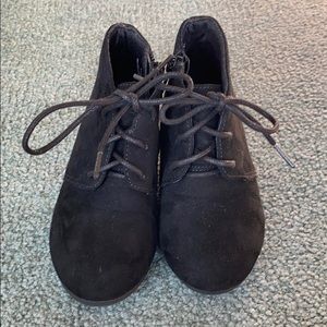 Black wedge ankle booties